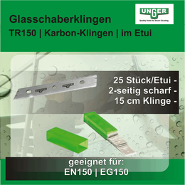 Glasschaberklingen Karbon 15cm I TR150 I Unger