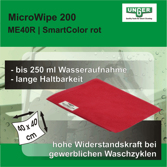 SmartColor MicroWipe 200, rot I ME40R I Unger