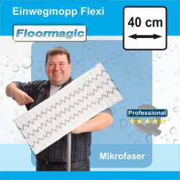 Einwegmopp FLEXI aus Mikrofaser 40 cm