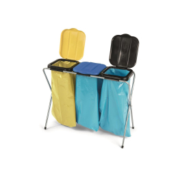 Abfallsammler 3-fach, Metallbeine, Deckel...