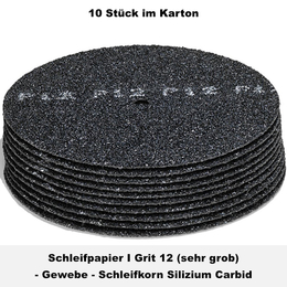 Schleifpapier I Grit 12 (sehr grob) I 410 mm / 16 I Weber