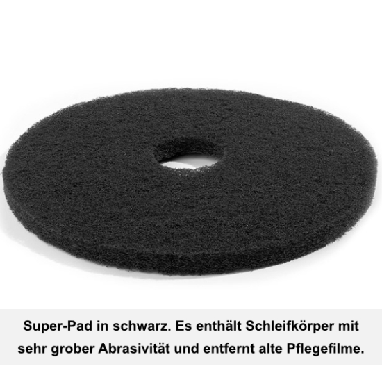 Profi Einscheibenmaschine 17 + 5 schwarze Superpads I PEM17P7 I Floormagic