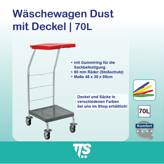 Wäschewagen Dust I 70l I mit Deckel I TTS