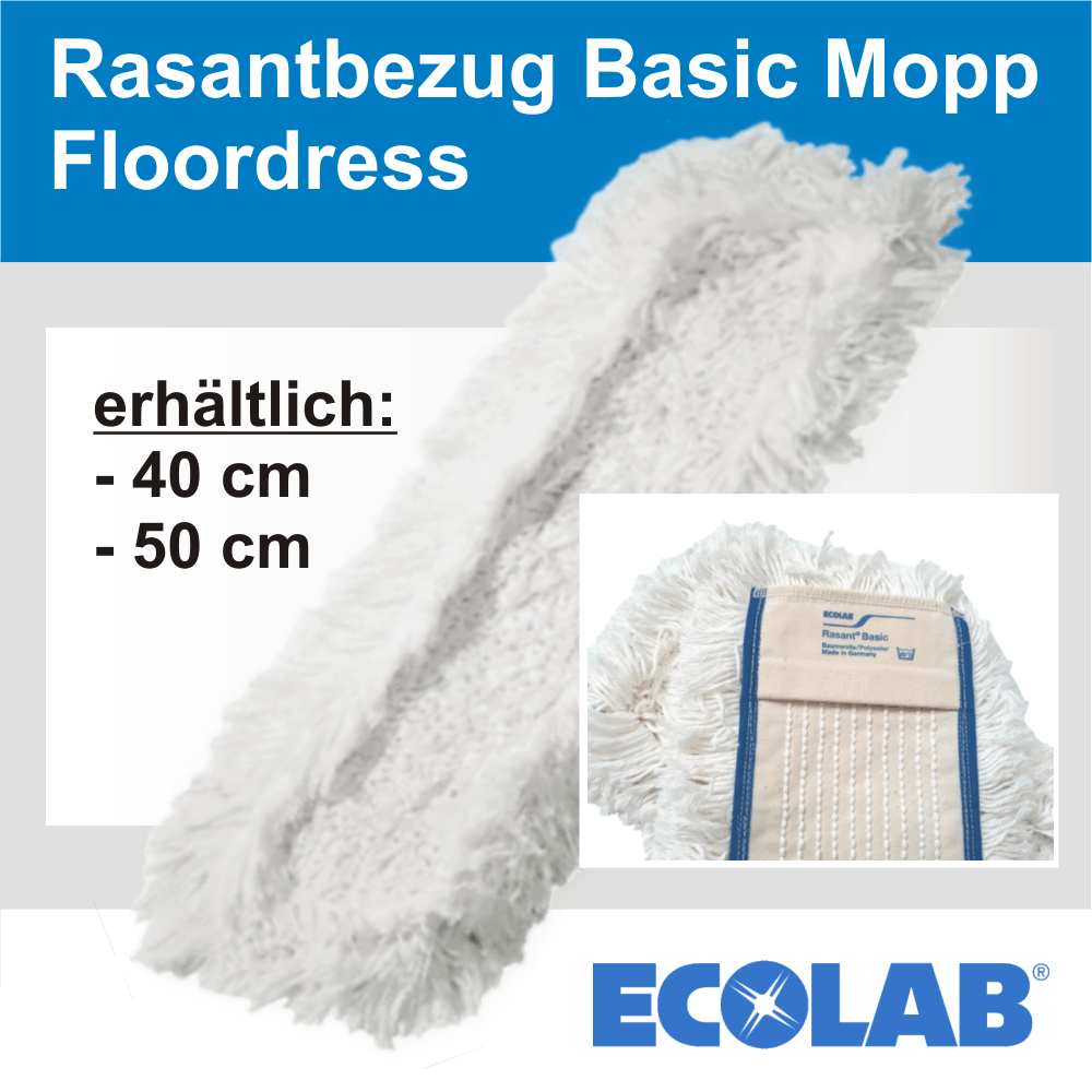 10072880 2x Ecolab RASANT MOP 50cm RNX5S Baumwoll Wischmop Bezug 