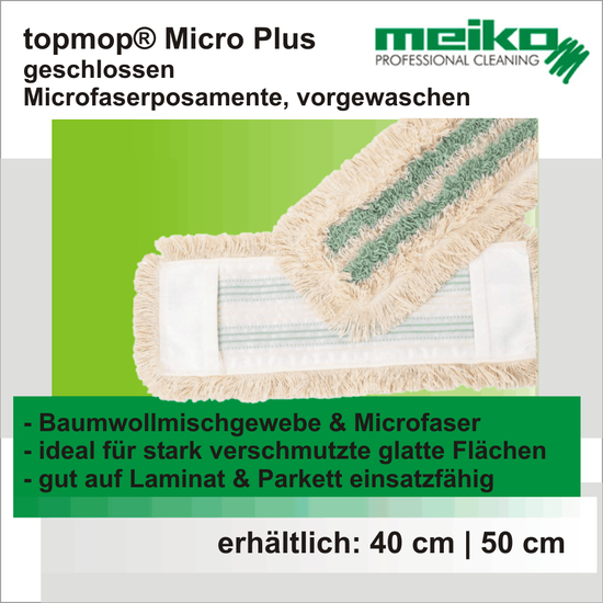 topmop Micro Plus geschlossen, Microfaserposamente, vorgewaschen I Meiko Textil