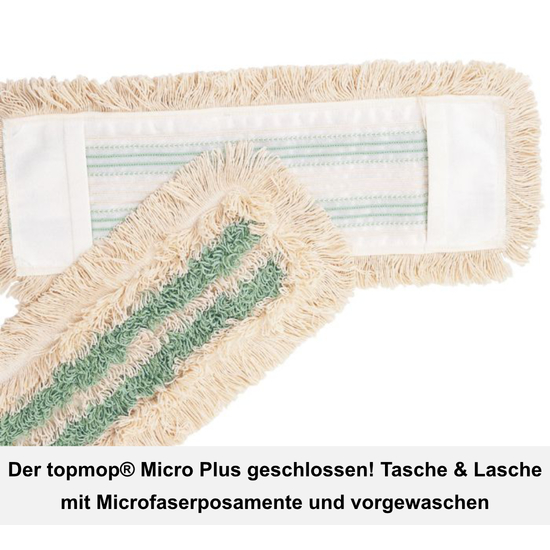 topmop Micro Plus geschlossen Tasche/Lasche, Microfaserposamente, vorgewaschen I Meiko Textil