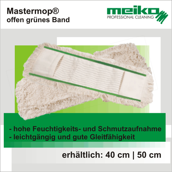 Mastermop® offen grünes Band Wischmopp I Meiko Textil