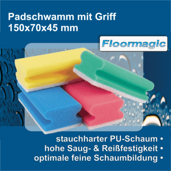 Padschwamm mit Griff 150 x 70 x 45 mm