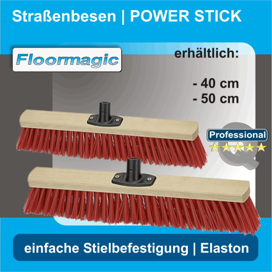 SIENA HOME Straßenbesen Elaston 40 Cm – Robuster Flachholzrücken Mit Stielloch