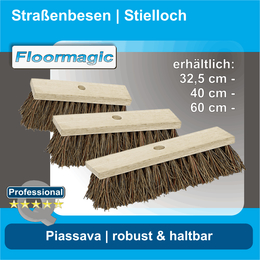 Straenbesen Piassava I Stielloch I Floormagic