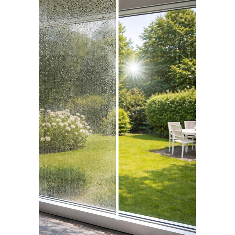 Streifenfreies Ergebnis nach professioneller Fensterreinigung mit passendem Fensterputzeimer
