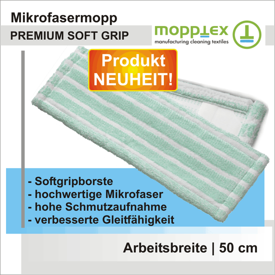 Mikrofasermopp PREMIUM SOFT GRIP | Mopptex 50 cm