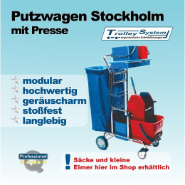 Putzwagen Stockholm mit Presse Trolley-System