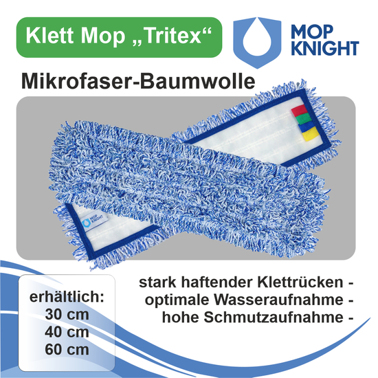 Klett Mop Tritex | Mikrofaser-Baumwolle | Wischmopp I Mop Knight