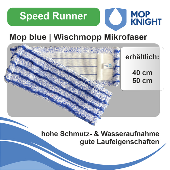 Mop Speed Runner blue | Mikrofaser Wischmopp I Mop Knight 50 cm