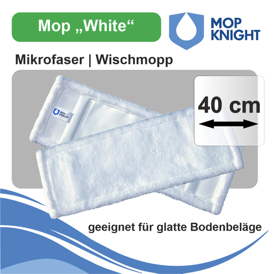 Mop White | Mikrofasermopp I Mop Knight 40 cm