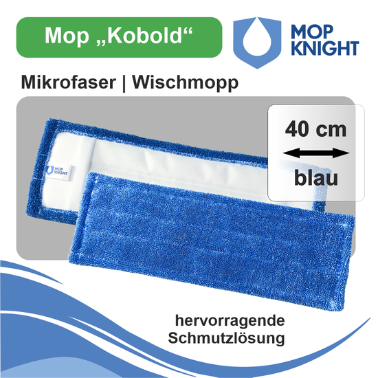 Mop Kobold | Mikrofasermopp I Mop Knight 40 cm blau