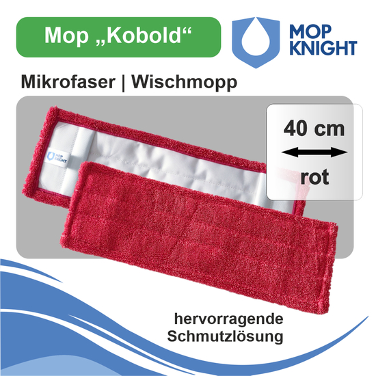 Mop Kobold | Mikrofasermopp I Mop Knight 40 cm rot