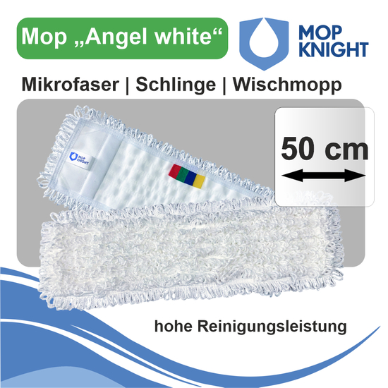 Mop Angel white | Mikrofaser Schlinge Wischmopp I Mop Knight 50 cm