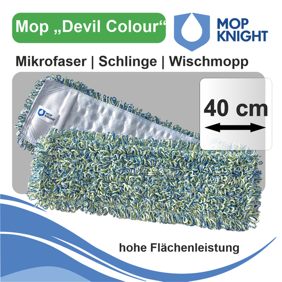 Mop Devil Colour | Mikrofaser Schlinge Wischmopp I Mop Knight 40 cm