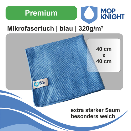 Mikrofasertuch Premium | 40x40 cm I Mop Knight blau