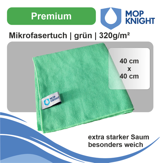 Mikrofasertuch Premium | 40x40 cm I Mop Knight grün
