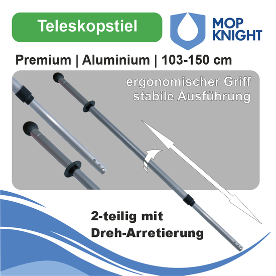 Teleskopstiel Premium | Aluminium | Mop Knight 103-150 cm
