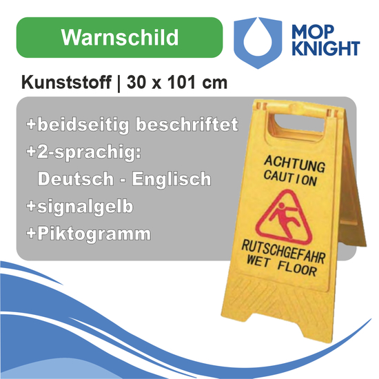 Warnschild Kunststoff | 30 x 101 cm | Mop Knight