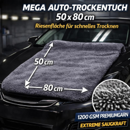 Auto Trockentuch 50x70 cm 1200 GSM – schnelles...