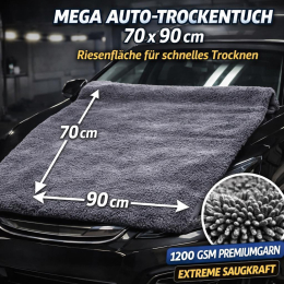 Auto Trockentuch 70x90 cm Mega – 1200 GSM für...