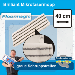 Brillant Mikrofasermopp mit grauen Streifen I 40 cm I Floormagic