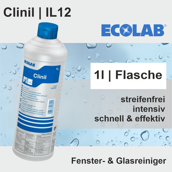 Clinil 1l Gebrauchsfertiger Fenster- und Glasreiniger IL12 I Ecolab