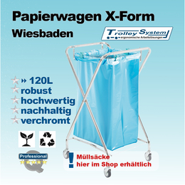 Papierwagen X Form Wiesbaden I Trolley-System