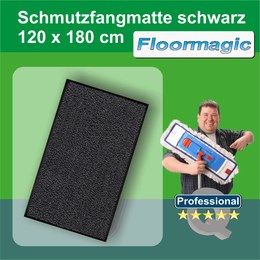 Schmutzfangmatte 120 x 180cm Schwarz meliert I Floormagic 