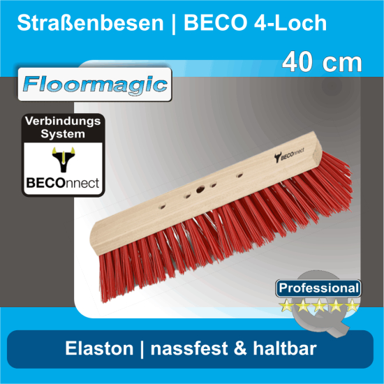 Straßenbesen Elaston 40 cm BECO 4-Loch