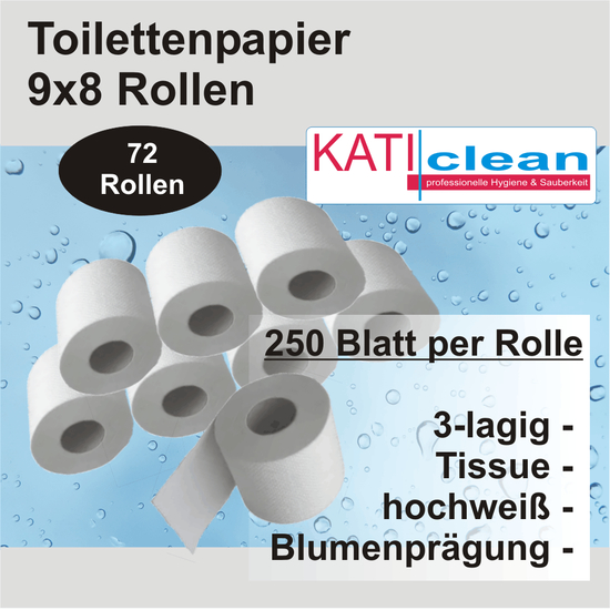 Toilettenpapier 16 Rollen Lucky professional 3-lagig hochweiß 250 Blatt  Rolle 