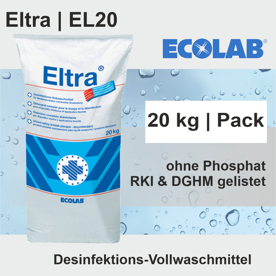 Eltra I 20kg Desinfektions-Vollwaschmittel ohne Phosphat EL20 I Ecolab