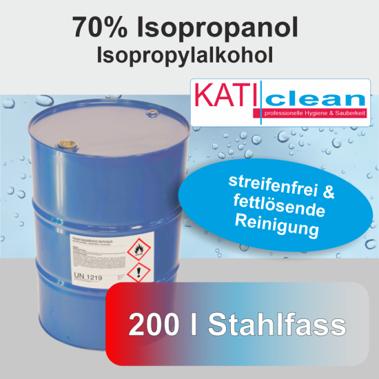 Isopropanol 200 l Stahlfass, 70 %I katiclean