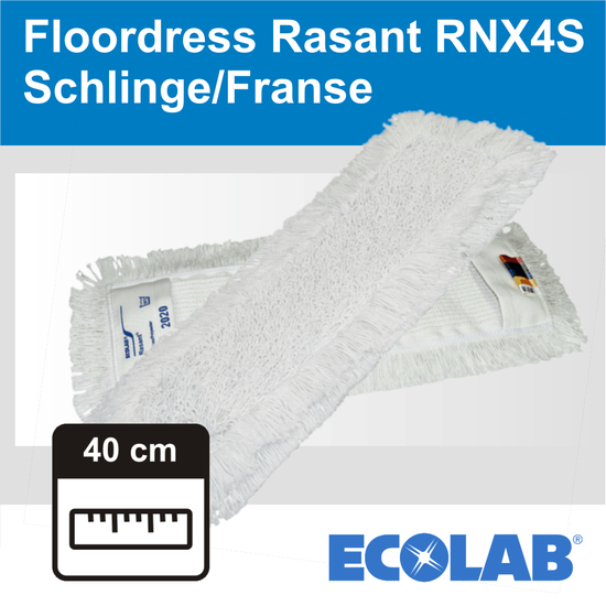 Floordress Rasantbezug 40cm Schlinge/Franse weie Ware RNX4S I Ecolab
