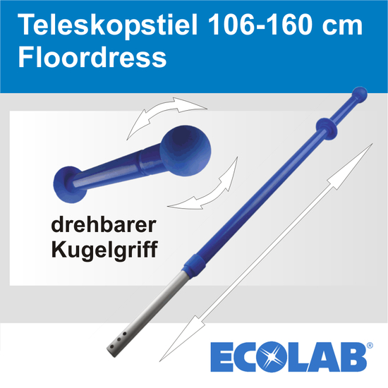 Floordress Teleskopstiel 106-160cm inkl. Adapter Ecolab