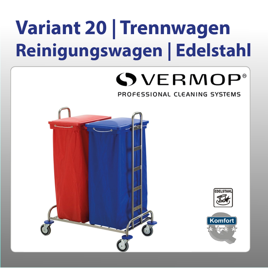 Variant 20 Edelstahl Trennwagen Reinigungswagen I Vermop