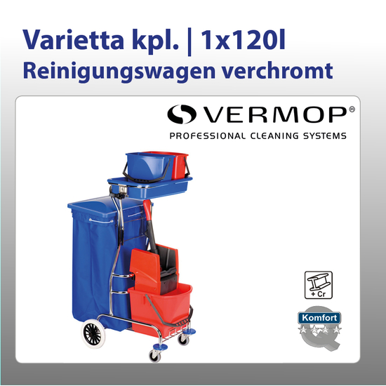 Varietta kpl. 1x120l Reinigungswagen Putzwagen I Vermop