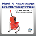 MISTRAL Nasswischwagen verchromt 1 x 17 l Einfachfahrwagen