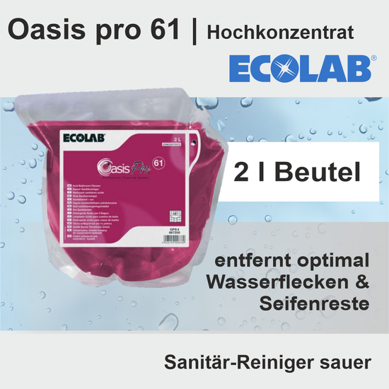 Oasis Pro 61 I 2l Sanitärreiniger, sauer Hochkonzentrat I Ecolab