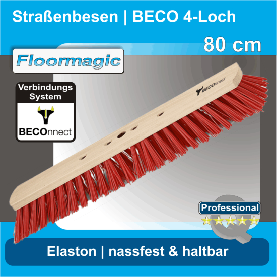 Straßenbesen Elaston 80 cm BECO 4-Loch