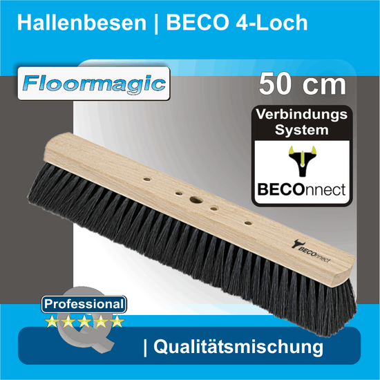 Hallenbesen Qualittsmischung 50 cm I BECO 4-Loch I Floormagic