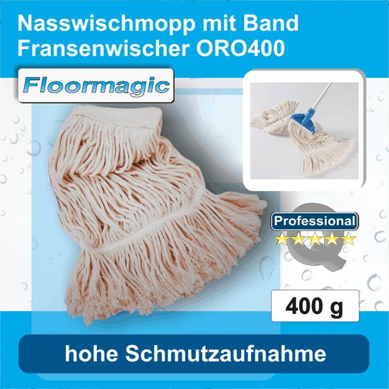 Nasswischmopp mit Band (Fransenwischer) ORO400 I Floormagic