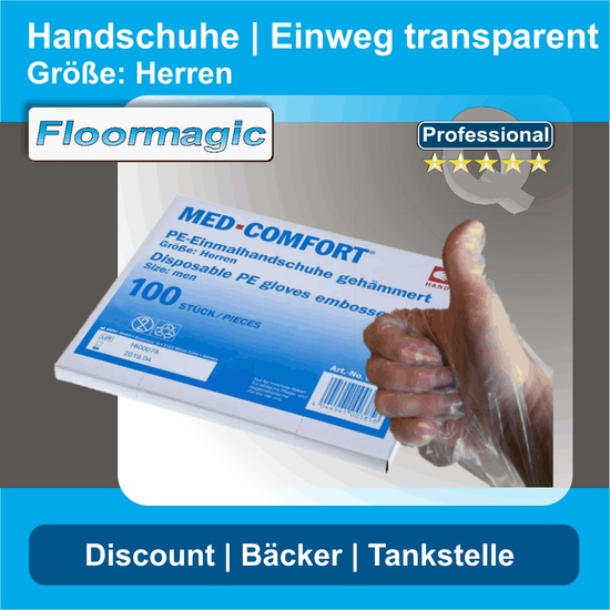 Männer Handschuhe für Tankstelle-Diesel / Discount-Bäcker 100 Stück I Floormagic