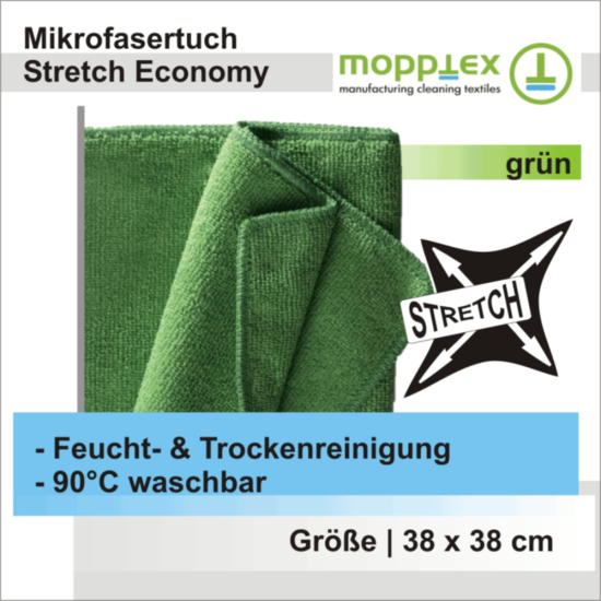 Mikrofasertuch Stretch Economy grün 38x38 cm