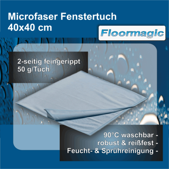 Floormagic Mikrofaser Fenstertuch 40 x 40 cm